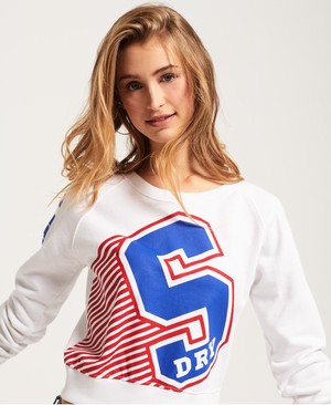 Superdry Big S Crew Neck Női Pulóver Fehér | GATCN7319